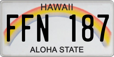 HI license plate FFN187