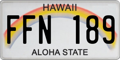 HI license plate FFN189