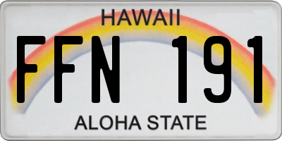 HI license plate FFN191