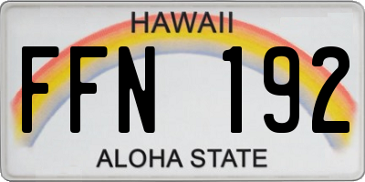 HI license plate FFN192