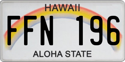 HI license plate FFN196