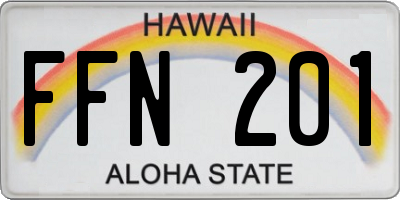 HI license plate FFN201