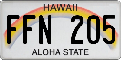 HI license plate FFN205