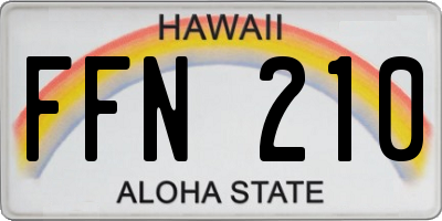 HI license plate FFN210