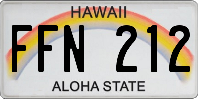 HI license plate FFN212