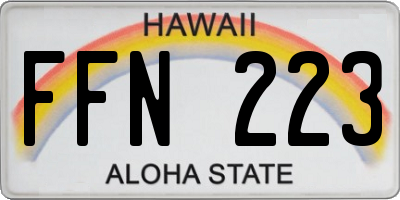 HI license plate FFN223