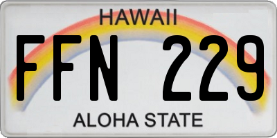 HI license plate FFN229