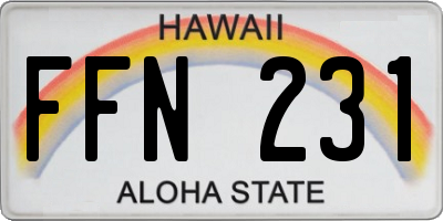 HI license plate FFN231
