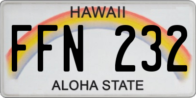 HI license plate FFN232