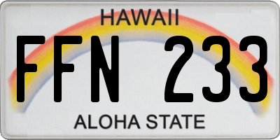 HI license plate FFN233