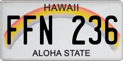 HI license plate FFN236