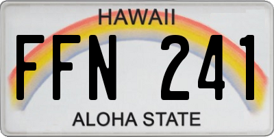 HI license plate FFN241