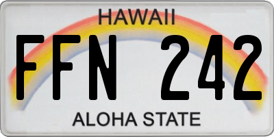 HI license plate FFN242