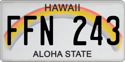 HI license plate FFN243