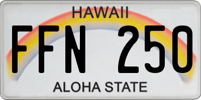 HI license plate FFN250