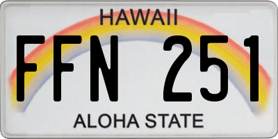 HI license plate FFN251