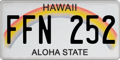 HI license plate FFN252
