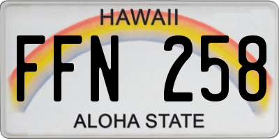 HI license plate FFN258
