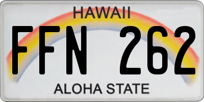 HI license plate FFN262