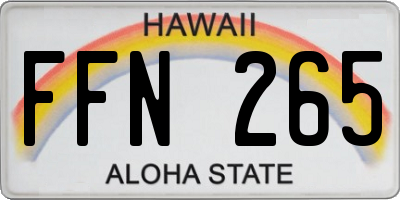 HI license plate FFN265