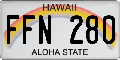 HI license plate FFN280