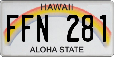 HI license plate FFN281