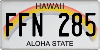 HI license plate FFN285