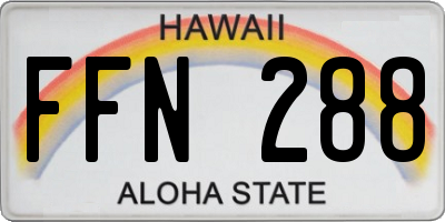 HI license plate FFN288