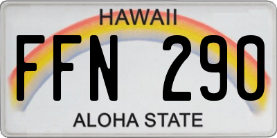HI license plate FFN290