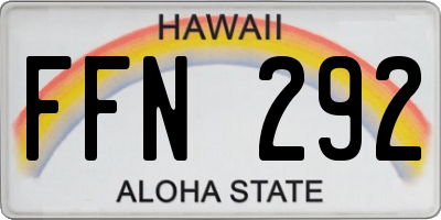 HI license plate FFN292