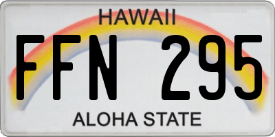 HI license plate FFN295