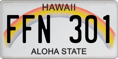 HI license plate FFN301