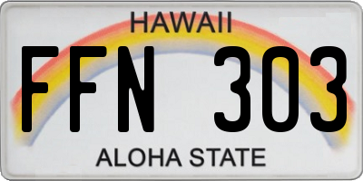 HI license plate FFN303