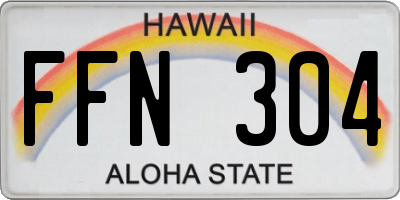 HI license plate FFN304