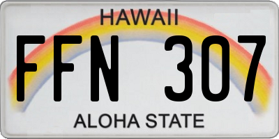 HI license plate FFN307
