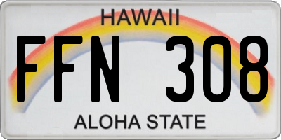 HI license plate FFN308