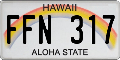 HI license plate FFN317