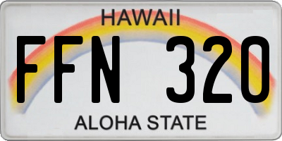HI license plate FFN320