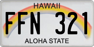HI license plate FFN321
