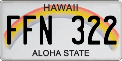 HI license plate FFN322