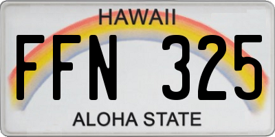HI license plate FFN325