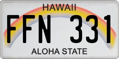 HI license plate FFN331