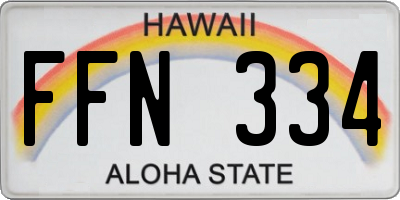 HI license plate FFN334