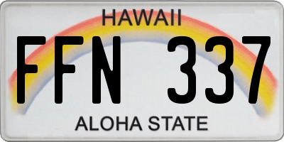 HI license plate FFN337