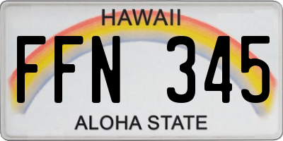 HI license plate FFN345