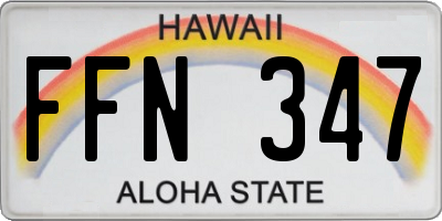 HI license plate FFN347