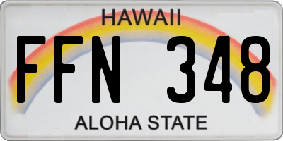 HI license plate FFN348