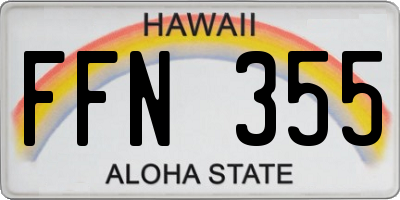 HI license plate FFN355