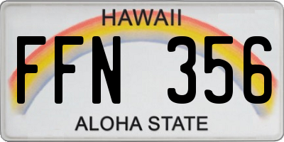 HI license plate FFN356