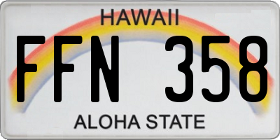 HI license plate FFN358